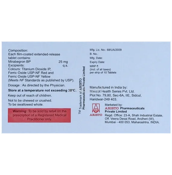urihold s 25mg tablet 10's